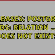 Databases Postgresql Rds Relation Does Not Exists