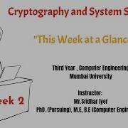 Cryptography And System Security Week 2 Caesar Cipher Playfair Cipher Hill Cipher Vigenere