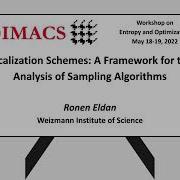 Ronen Eldan Localization Schemes A Framework For The Analysis Of Sampling Algorithms