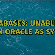 Databases Unable To Login Oracle As Sysdba