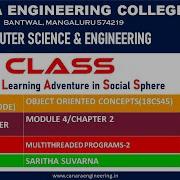 VTU OOC 18CS45 OBJECT ORIENTED CONCEPTS MULTITHREADED PROGRAMS 2 MULTITHREADED PROGRAMS M4 L4
