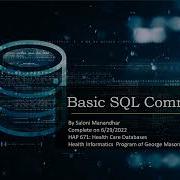 Basic SQL Commands Teach One