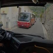 Bus Drive In Narrow Mountain Road 4K