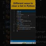 Different Ways To Clear A List In Python Part 19 Python Programming Python Shorts