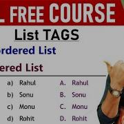 HTML List Tags HTML Course For Beginners In Hindi By Rahul Chaudhary