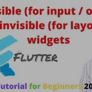 Flutter Tutorial For Beginners 2020 9 Visible For Input Output Invisible For Layout Widget