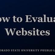 How To Evaluate Websites