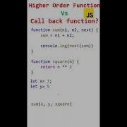 Higher Order Functions Vs Callback Function In Javascript Javascript Interview Questions Javascript