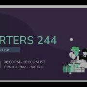 STARTERS 244 Codechef Contest LIVE Codechef Coding Programming Contest
