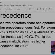 Associativity And Precedence In Java Programming Languages Lecture 17 CS401 FMU