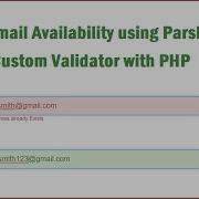 Live Email Availability Using Parsley Js Custom Validator With PHP
