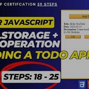 Learn Javascript Browser LocalStorage CRUD Build A Todo App Steps 18 25 FreeCodeCamp Project