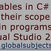 Variables In C And Their Scope In Programs Visual Studio 2010