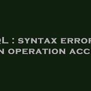 SQL Syntax Error In Join Operation Access