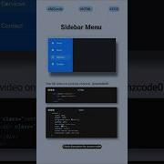Modern Sidebar Menu CSS Responsive Animated Tutorial Css Coding Shorts Webdesign Cssshorts