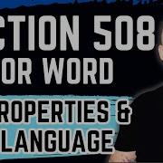 How To Set Document Properties And Language Section 508 Compliance Checklist Microsoft Word