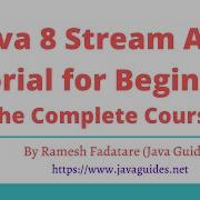 Java 8 Stream API Tutorial Examples Crash Course