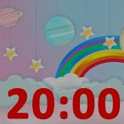20 Minute Countdown Timer Rainbow For Kids With Alarm And Fun Music