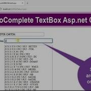 Autocomplete TextBox In Asp Net C With SQL Autocomplete Textbox