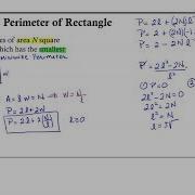 Optimization Minimize The Perimeter Of A Rectangle
