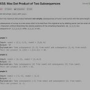 Leetcode 1458 Max Dot Product Of Two Subsequences 8th Oct 2023