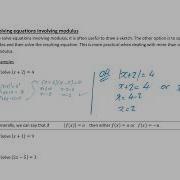 A21 Modulus Functions Video 2 Solving Equations