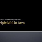 Encrypt And Decrypt Using TripleDES In Java
