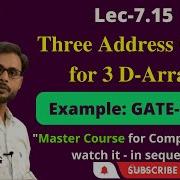 L7 15 Three Address Codes GATE 2014 Compiler Design CD