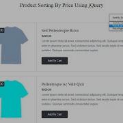 Product Sorting By Price Using JQuery