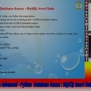Lesson 55 Python Advanced Python Database Access MySQL Insert Data
