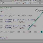 C Program To Calculate Distance Between Two Points