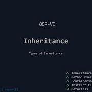 OOP VI Inheritance II Python Types Of Inheritance