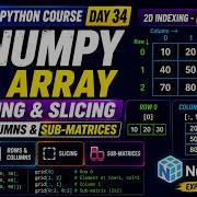 Python Course Day 34 NumPy 2D Array Indexing Slicing In Python Rows Columns Sub Matrices