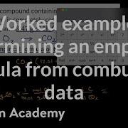Worked Example Determining An Empirical Formula From Combustion Data AP Chemistry Khan Academy