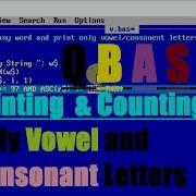 QBASIC Program To Print And Count Only Vowel And Consonent Letter From The Given String