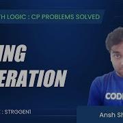 STRGGEN1 String Generation Coding With Logic CP Problems Solved Easy