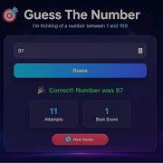 Responsive Number Guessing Game HTML CSS JS