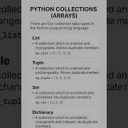 Python Collections Explained List Tuple Set Dictionary Python For Beginners Coding