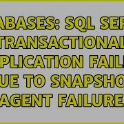Databases SQL Server Transactional Replication Failed Due To Snapshot Agent Failure