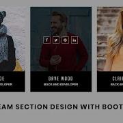 Our Team Section Design With Bootstrap Our Team Section Design Using Html CSS
