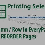 Excel Tutorial Printing Selected Rows And Columns In Every Page And Change Print Order