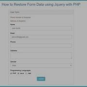 How To Restore Form Data Using Jquery With PHP