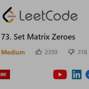 73 Set Matrix Zeroes Python Leetcode