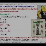 4 29 25 A1 Warm Up Error Analysis Multi Step Equations Mrglee