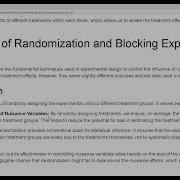 28 Blocking In Experimental Design