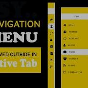 Navigation Menu Using Html Css Javascript Curved Outside In Active Tab