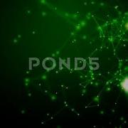 Abstract Plexus Of Green Dots And Lines On A Green Screen Mockup