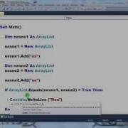 Visual Basic NET Ders 310 ArrayList Equals 2