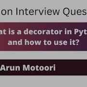 What Is A Decorator In Python And How Do You Use It Python Interview Question 35