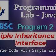 Java Program 2 Multiple Inheritance Using Interface Programming Java Lab Bharathiar University